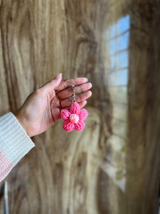 Handmade Crochet Daisy Keychains